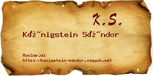 Königstein Sándor névjegykártya